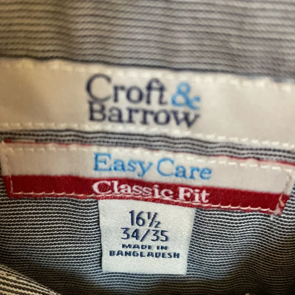Croft & Barrow classic fit blue thin striped dress shirt - Picture 2 of 6